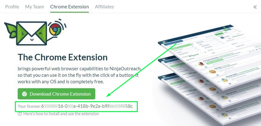 NinjaOutreach chrome extension license key
