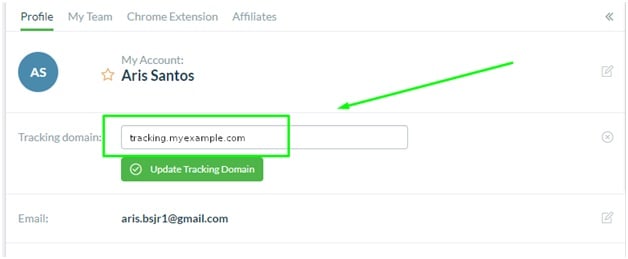 Tracking domain